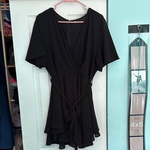Elegant Black Wrap Dress